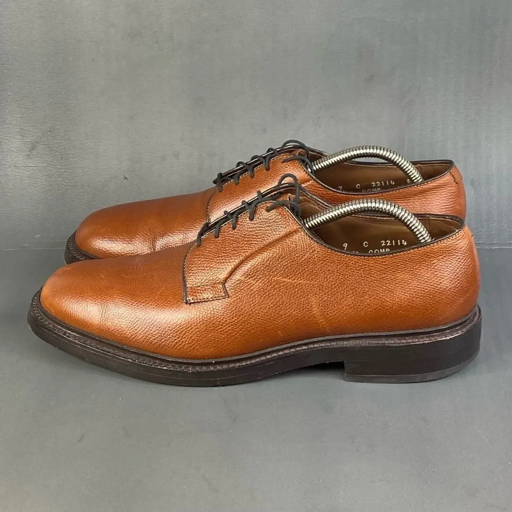 Allen Edmonds Leeds Pebble Grain Brown Leather Derby Dress Shoes mens 9